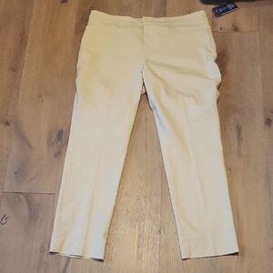 NWT tan Chaps Button And Zip Slacks Plus Size 16